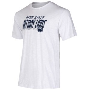 white short sleeve t-shirt with Penn State Nittany Lions and Athletic Logo screened on chest